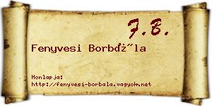 Fenyvesi Borbála névjegykártya